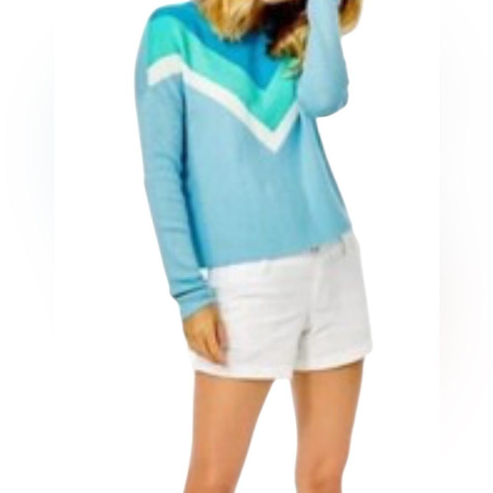 Lilly Pulitzer Rivka Sweater Ravello Blue with Chevron Stripe Women's Size XS